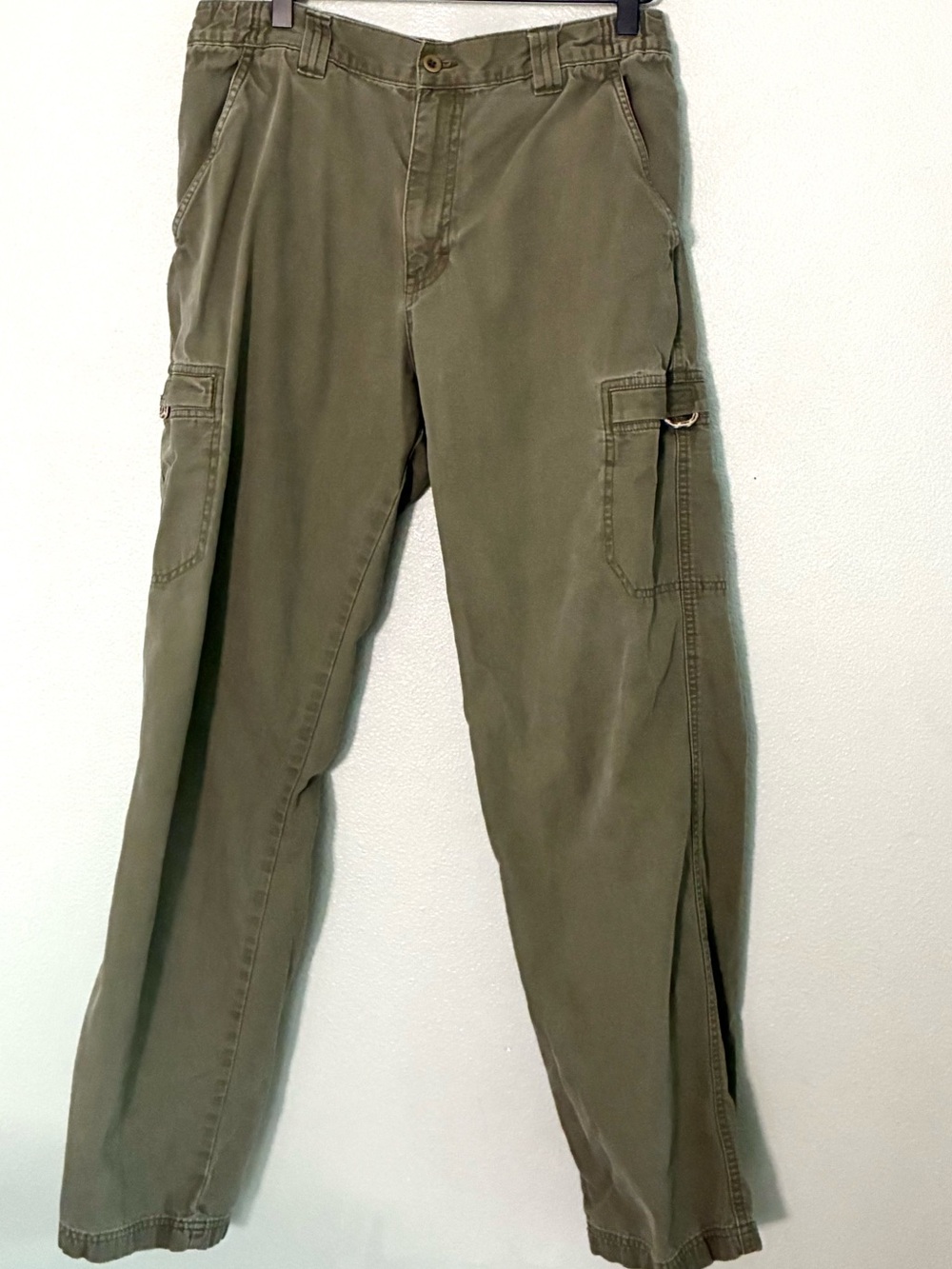 L.L.Bean Olive Cargo Pants Women’s 32x32 Cotton Utility Hiking Outdoor